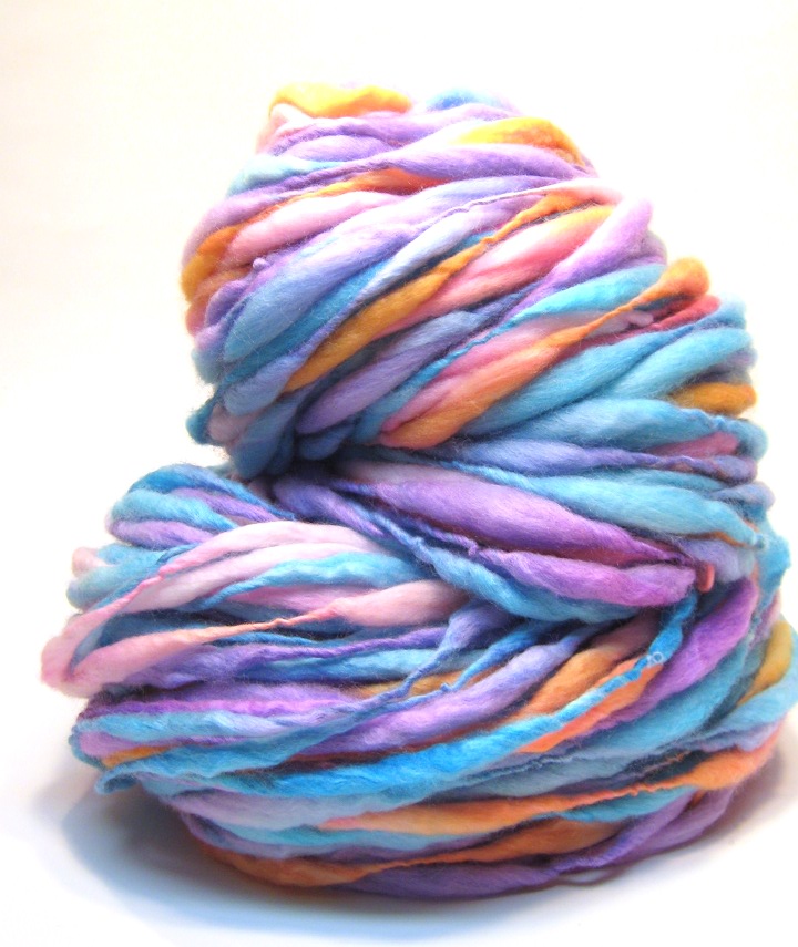84 Yards And 4.8 Ounces Handspun Yarn In Thick And Thin Merino Wool